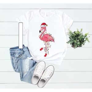 Flamingo Santa Shirt, Santa Beach Shirt, Christmas Flamingo Shirt